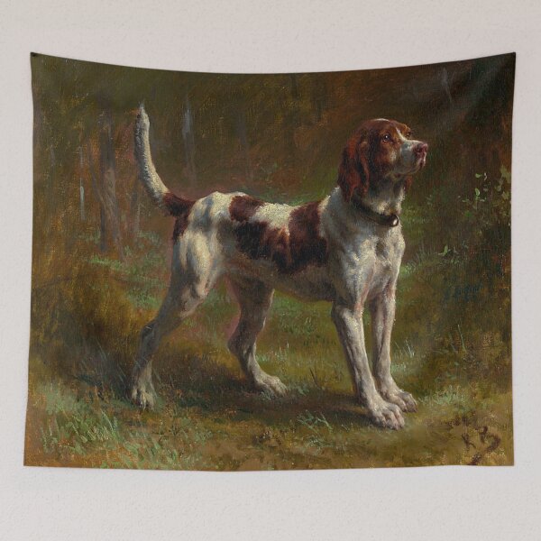 Item preview, A LIMIER BRIQUET HOUND, by Rosa, 1856, French painting, oil designed and sold by The Rare Label.