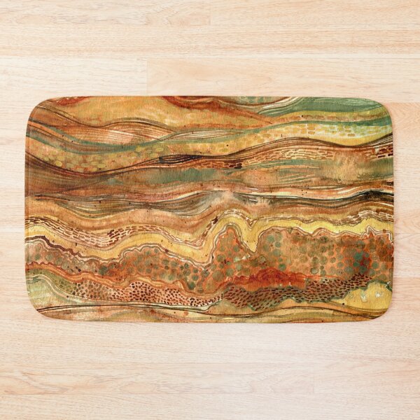 Item preview, Subterranean 2 - Abstract watercolour painting of layered earth and stone on paper  designed and sold by klbailey.