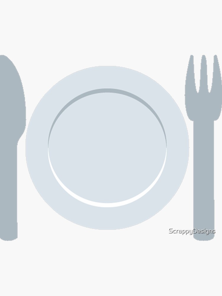 "Plate emoji knife and fork" Sticker by ScrappyDesigns Redbubble