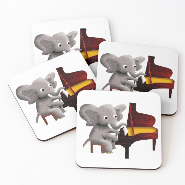 Item preview, Piano player baby elephant designed and sold by Xdelacra.