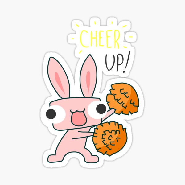 Cheer Up Cheerleading Bunny Sticker