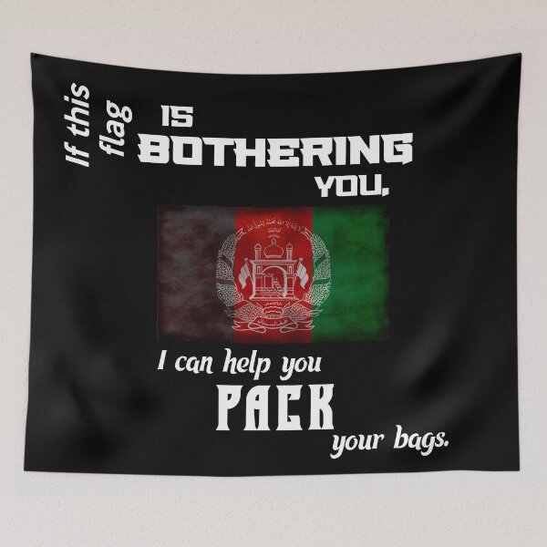 Item preview, Afghan flag - pack your bags designed and sold by 2Girls1Shirt.