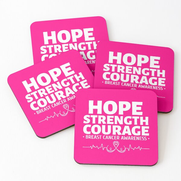 Item preview, Hope Curage Strength - Breast cancer support with pink ribbon designed and sold by FightCancer.