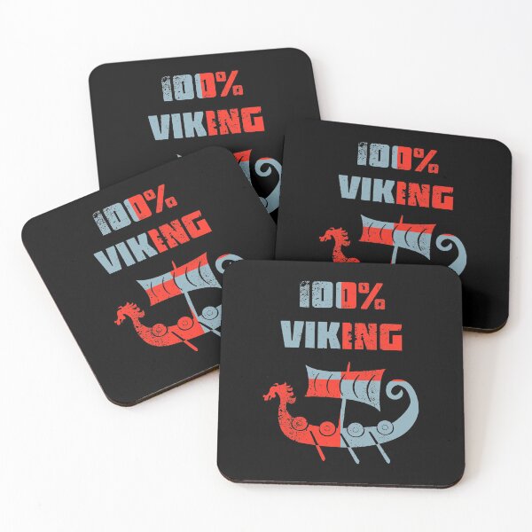 Item preview, 100% Viking – Norse Longship With Shield Color Pattern designed and sold by The Green Corner.