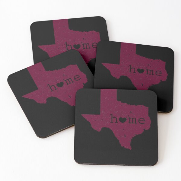 Item preview, Texas Home Is Where the Heart Is Distressed Maroon Map designed and sold by margarettil63.