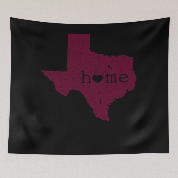 Item preview, Texas Home Is Where the Heart Is Distressed Maroon Map designed and sold by margarettil63.