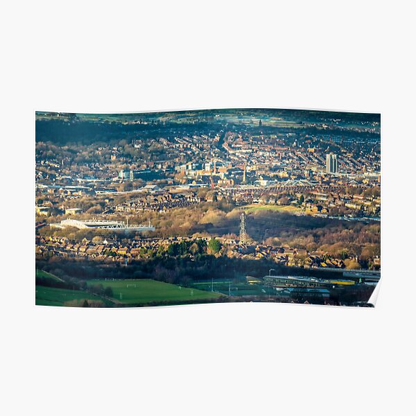 "Overlooking Blackburn, Lower Darwen & Ewood Park" Poster for Sale by