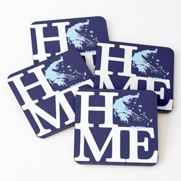Item preview, "HOME" Typography with the map of Greece designed and sold by Happy Puppy Print On Demand.