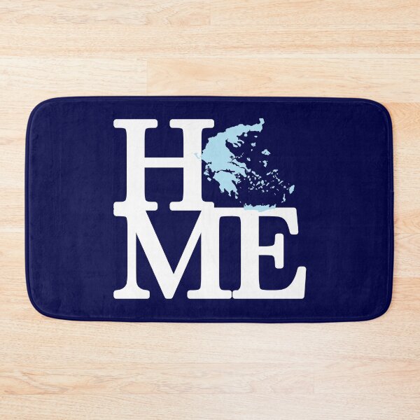 Item preview, "HOME" Typography with the map of Greece designed and sold by Happy Puppy Print On Demand.