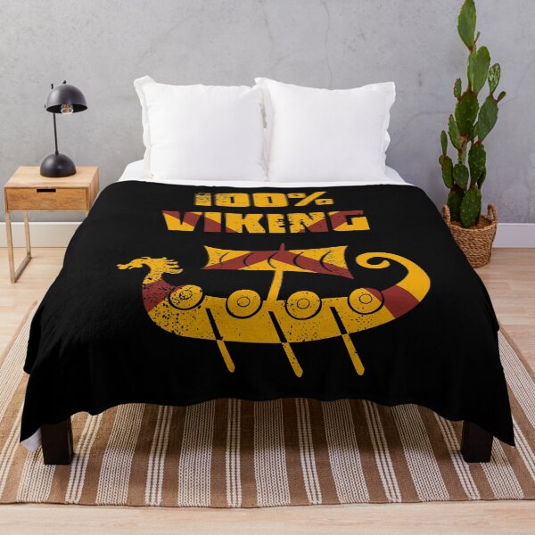 Item preview, 100% Viking – Norse Longship With Yellow and Red Shield Color Pattern designed and sold by The Green Corner.
