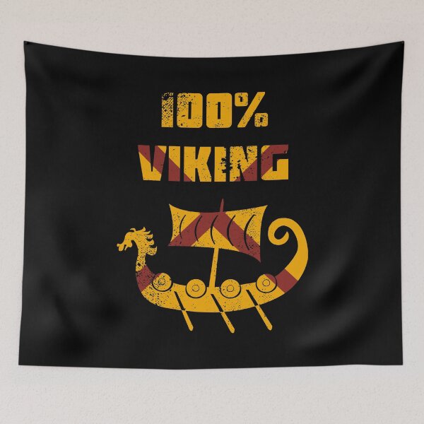Item preview, 100% Viking – Norse Longship With Yellow and Red Shield Color Pattern designed and sold by The Green Corner.