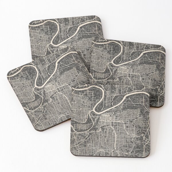 Item preview, KANSAS CITY map Kansas Ink lines 2 designed and sold by InkMaps.