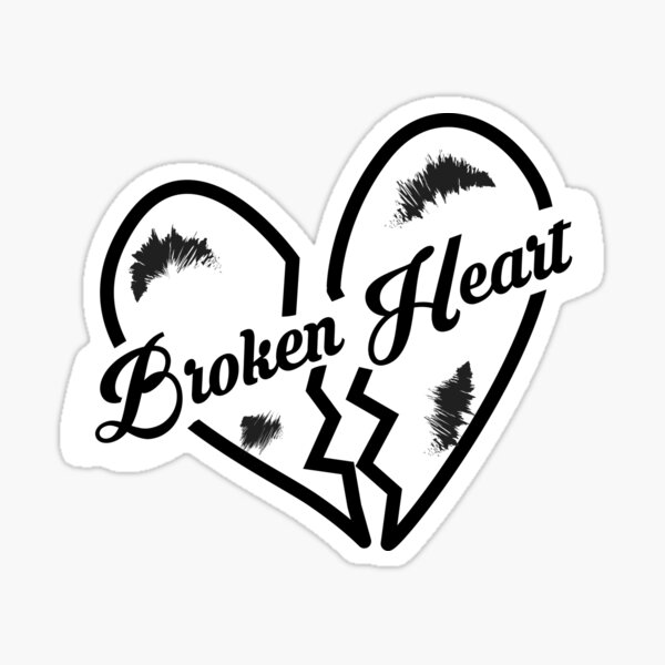 Sticker Broken Heart Redbubble