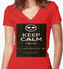 Keep Calm Women's Fitted V-Neck T-Shirt