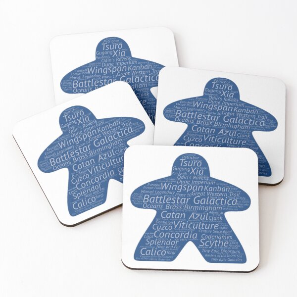 Item preview, Blue Meeple with Tabletop game names designed and sold by Narellish.