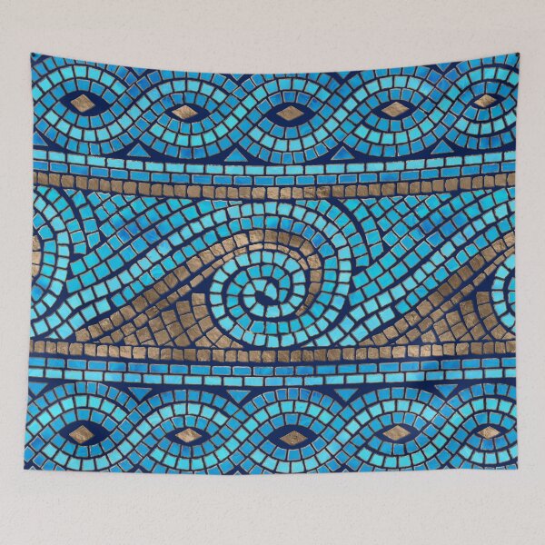 Item preview, Greek Mosaic Tile Ornament designed and sold by k9printart.