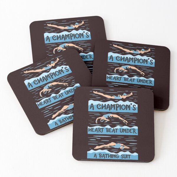Item preview, A champions heart beat under a bathing suit.  Swimming designed and sold by LoveSynchro.
