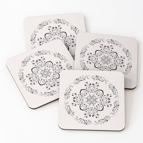 Item preview, Mandala black flowers designed and sold by AnPiart.