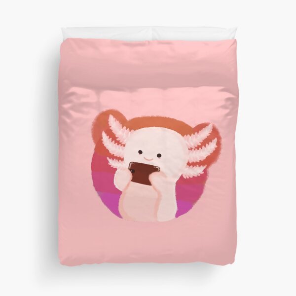 Pink Axolotl Duvet Cover