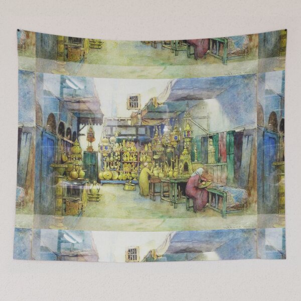 Item preview, Indian market street spirit illustration  - Warwick Goble designed and sold by Vintage Designs +.