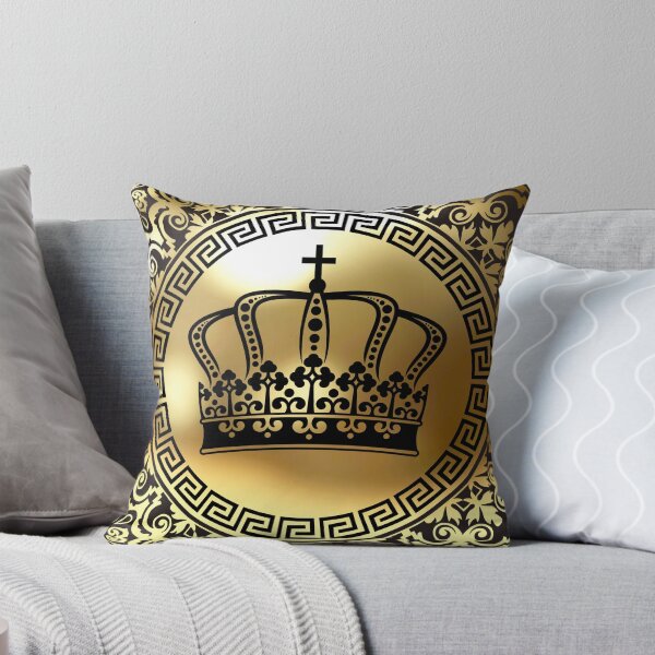 Item preview, Ornate Baroque Crown Black Gold Greek Key designed and sold by Yiorgos Designs.