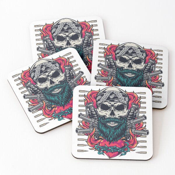 Item preview, Vintage skull with beard and bandage mafia design  designed and sold by Vant0.