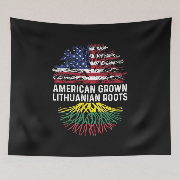Item preview, American Grown Lithuanian Roots Lithuania US Flag Family Tree Design designed and sold by alenaz.