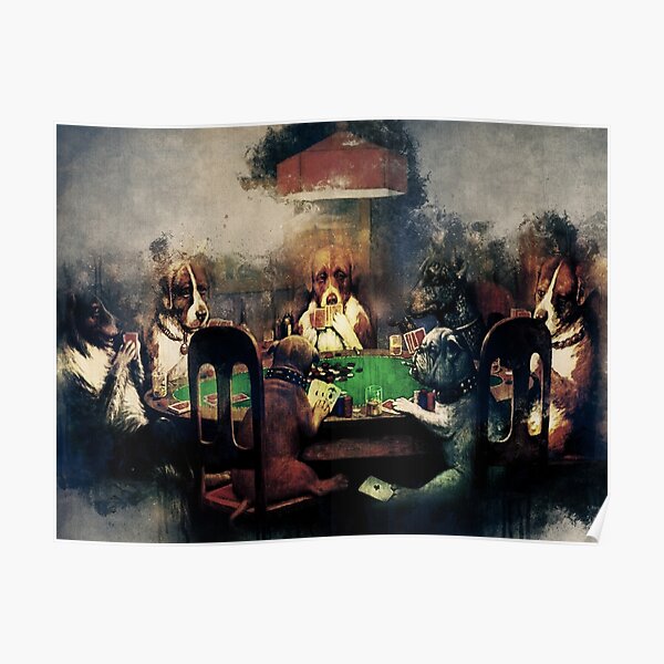 Dogs playing poker Poster