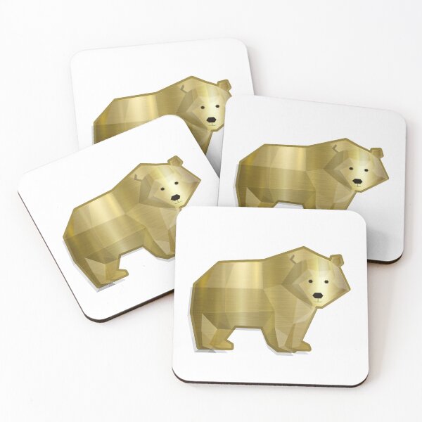 Item preview, Geometric golden Polar Bear designed and sold by J-mina.