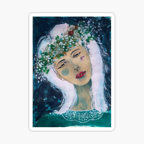 The Girl with Pink Hair Sticker