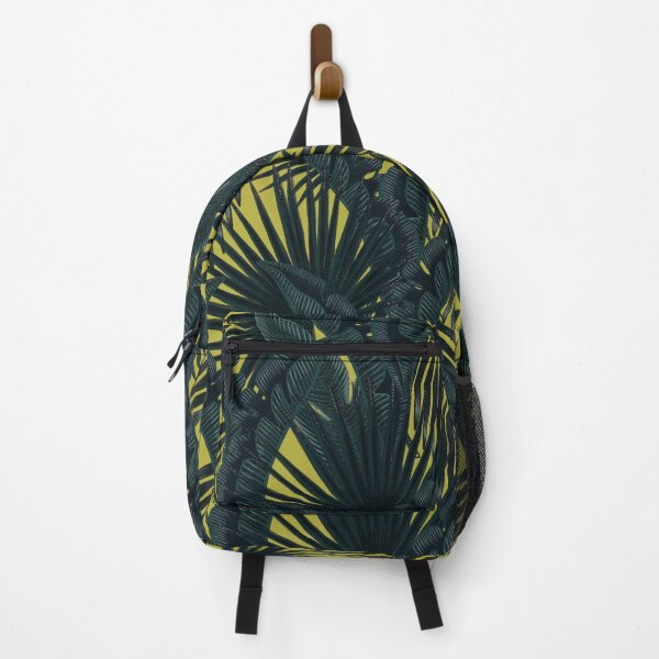 Item preview, Tropical seamless stylized concept digital print with pink flamingos, tropical green leaves, areca, banana leaves, rainforest plants. designed and sold by ANAKOTO.