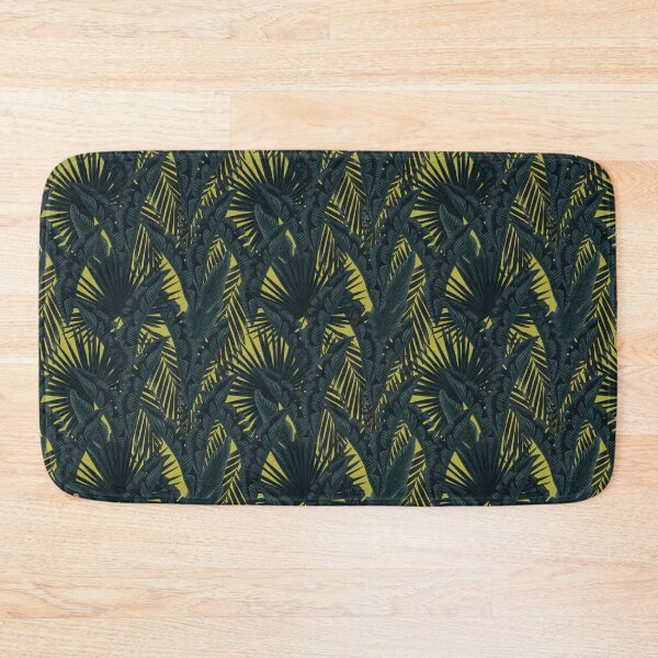 Item preview, Tropical seamless stylized concept digital print with pink flamingos, tropical green leaves, areca, banana leaves, rainforest plants. designed and sold by ANAKOTO.