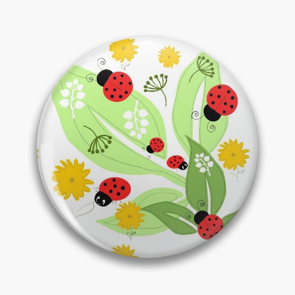 Item preview, Ladybugs yellow flowers green leaves designed and sold by ZophiaSolaris.