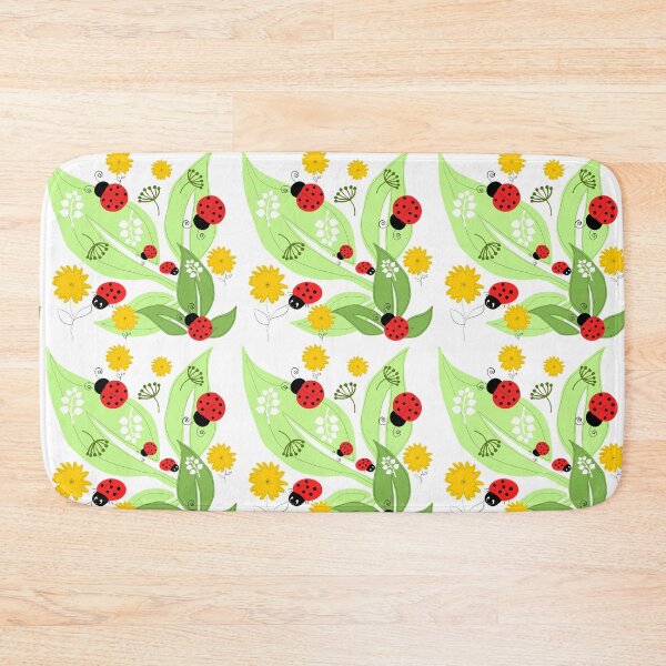Item preview, Ladybugs yellow flowers green leaves designed and sold by ZophiaSolaris.