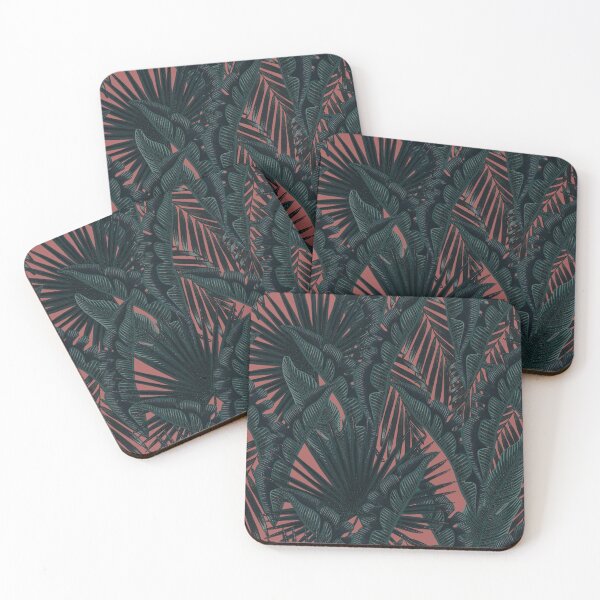 Item preview, Tropical seamless stylized concept digital print with  tropical green leaves, areca, banana leaves, rainforest plants. designed and sold by ANAKOTO.