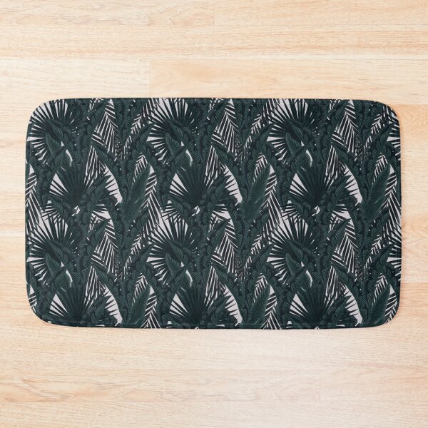 Item preview, Tropical seamless stylized concept digital print with  tropical green leaves, areca, banana leaves, rainforest plants. designed and sold by ANAKOTO.