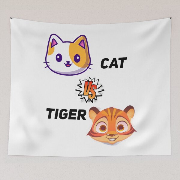 Item preview, cat vs tiger designed and sold by saladiin.