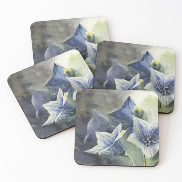 Item preview, Blue balloon flowers.  Floral watercolor painting of blue balloon flowers  designed and sold by rfoxphoto.