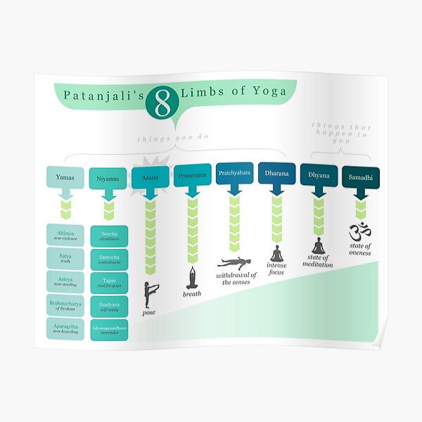 8 branches de yoga Poster