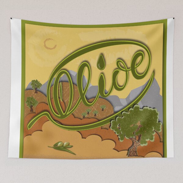 Item preview, Olive tree, landscape. In illustration style designed and sold by Svetaslavna.
