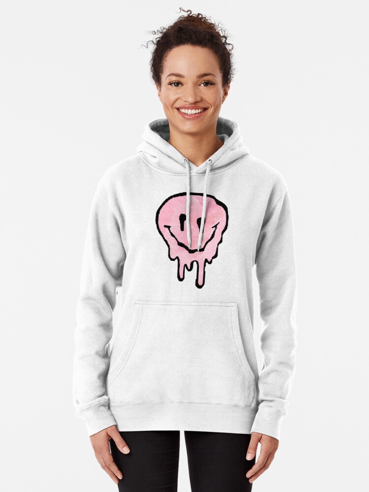 Pink watercolor drippy face | Pullover Hoodie