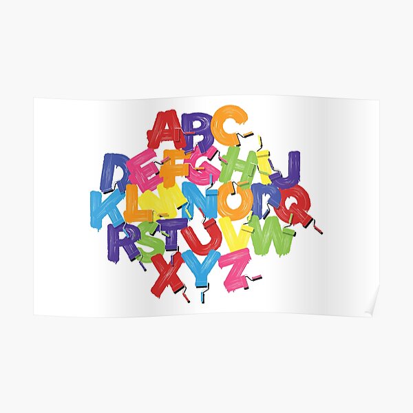 Letters Of The Alphabet Painted With Paint Roller Poster