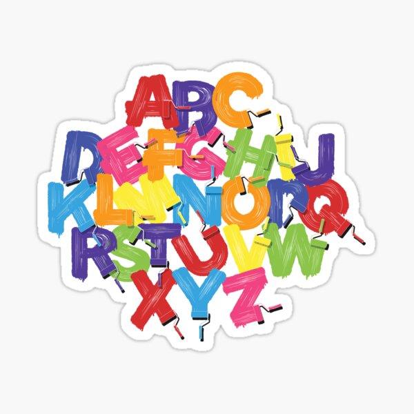 Letters Of The Alphabet Painted With Paint Roller  Sticker