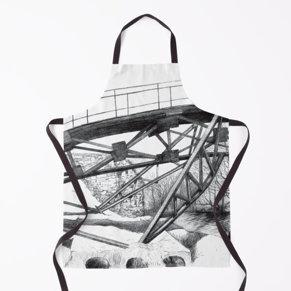 Item preview, Ancient footbridge pencilart Monochrome Black & White designed and sold by SVETLANA ZOLOTAREVA.