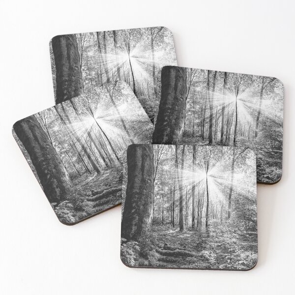 Item preview, Sun Shining Through Trees in Monochrome designed and sold by CoolHippoQuotes.