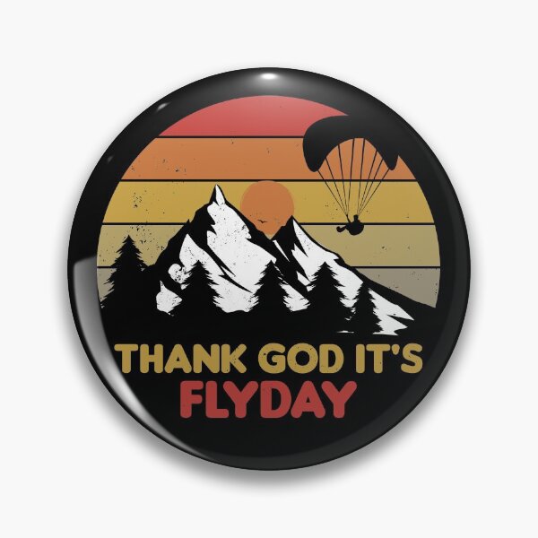 Item preview, Thank God It's Flyday, retro sunset paraglider, paragliding design designed and sold by emmjott.