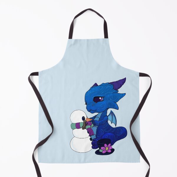 Item preview, Little Blue Dragon making a snowman designed and sold by bittybiteyones.