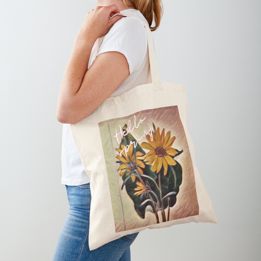 Hello spring! (white) Tote Bag by a musician on the roof