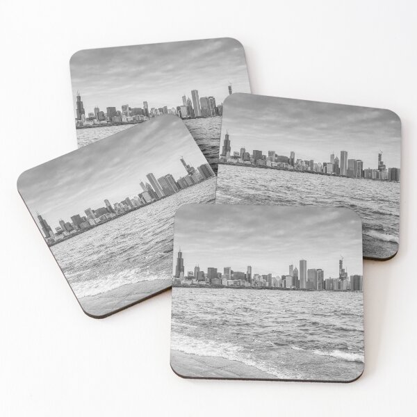 Item preview, Cloudy Chicago Skyline Grayscale designed and sold by mljdwhite.