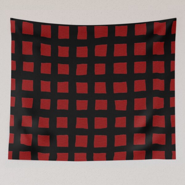Item preview, Painted Squares Geometric Pattern - Black and Red designed and sold by vortexatelier.